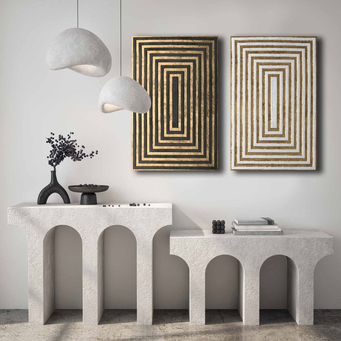 Wallity Conjunto de 2 Cuadros Decorativos sobre Lienzo Multicolor 45x70 cm